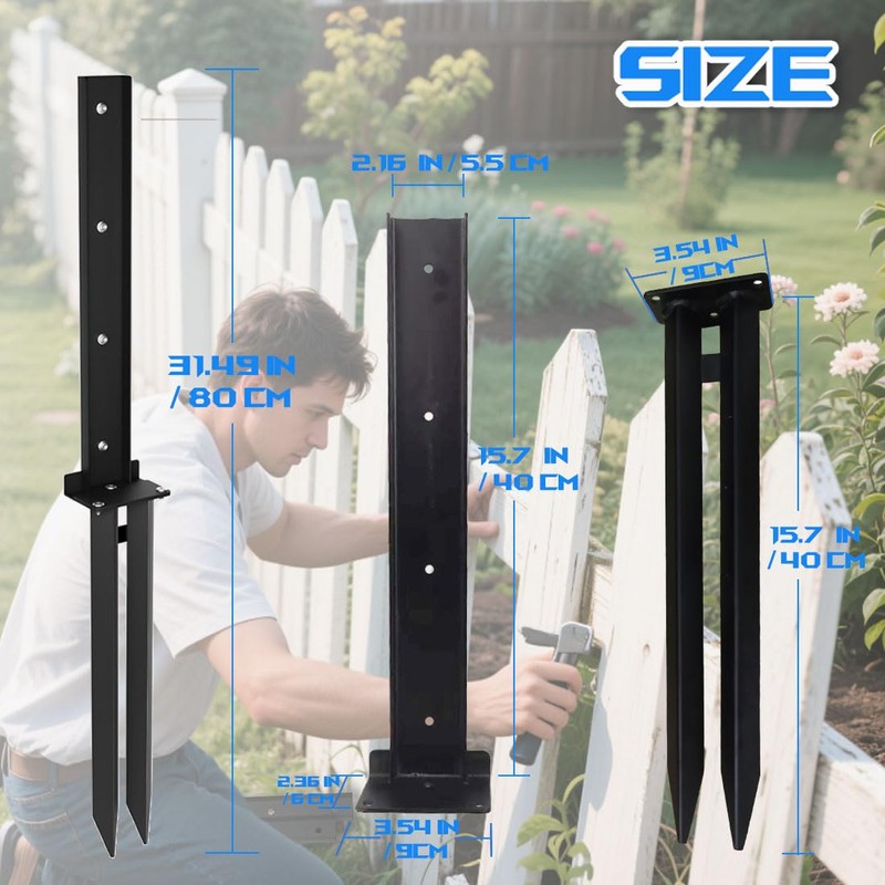 Fence Post Repair Kit, Fence Post Anchor Kit for Repairing