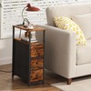 TUTOTAK Narrow Night Stand with Charging Station, Slim End Table