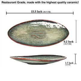 jinsongdafa Ceramic Dinner Plates Set of 4, for Bread, Pasta, Salad, sushi - Microwave, Oven and Dishwasher Safe, Scratch Resistant durable Black reactive glaze