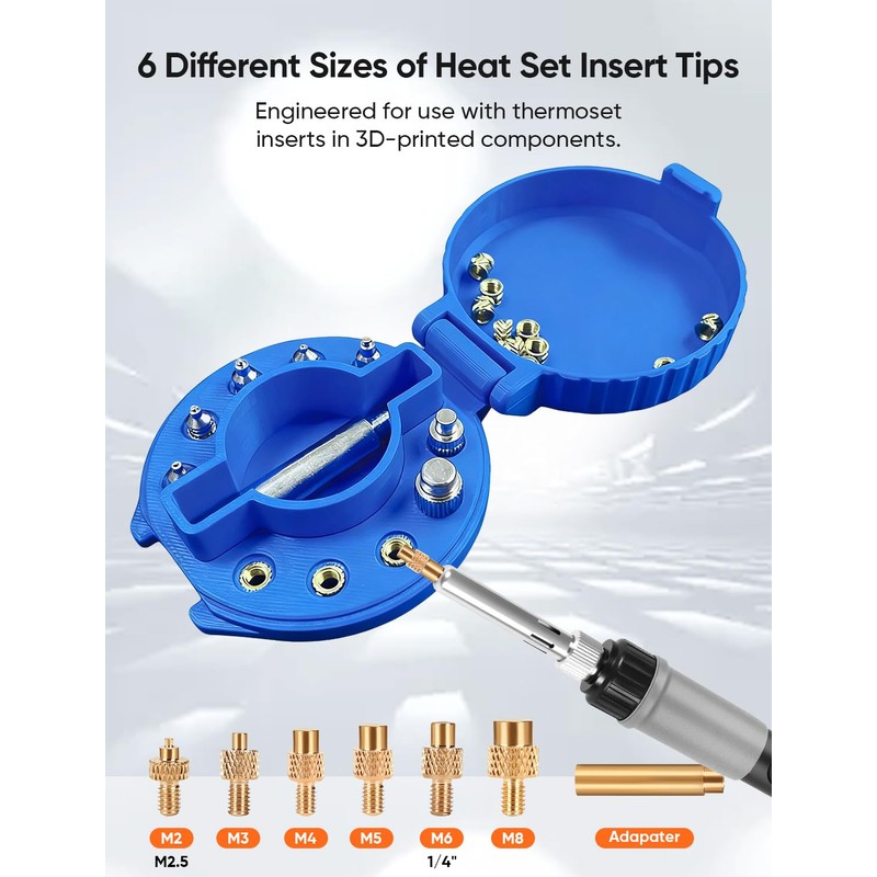 3D Printer Smoothing Tool Kit, MecRecare 80W Heat Set Insert