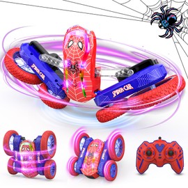 Beakut Remote Control Car Toy for Kids, Spider Monster Truck RC Stunt Car with Light Show Toy for 6 7 8 9 10 Years Old Boys Girls Xmas/Christmas Birthday Gift Present Stocking Filler Children Game