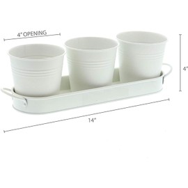 MoFarbe Herb Pots for Kitchen & Windowsill | Kitchen Herb Garden | Indoor Herb Planter | Includes Drainage Hole | Flower Pots Garden Pots for Basil, Mint, Parsley and More (White)