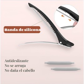 Broches Cabello Mujer Clip, 12 Clips para Cabello Estetica Antideslizante y Inoxidable, Picos de Garza para Estilismo & Coloración del Cabello, Pinzas para Cabello Estetica para Salón y Hogar