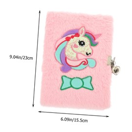 TEHAUX Notebook Plush Diary with Lock Diary for Students Cartoon Kid Lock Diary School Diary Lock Diary for Writing Travel Journal Fuzzy Diary School Lock Diary Kid Diary Paper Pink