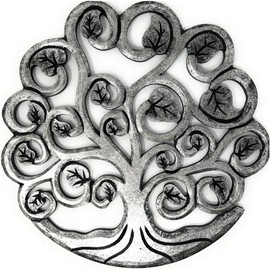 Trintura Tree of Life Wall Decoration Wood 30 cm Silver Tree of Life Wall Picture Tree of Life Decoration - High-Quality and Elegant Wood Art for Your Home Tree of Life Wall Decoration