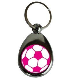 Keyring Football Ball with Shopping Trolley Chip, Hobby, Sport, Team, Team Gift Lucky Charm Birthday Gift Metal (Pink)