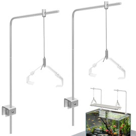 2Pcs Aquarium Light Rack, Adjustable Aquarium High Brightness Light Hanging Holder Kit for Freshwater & Saltwater Fish Tanks