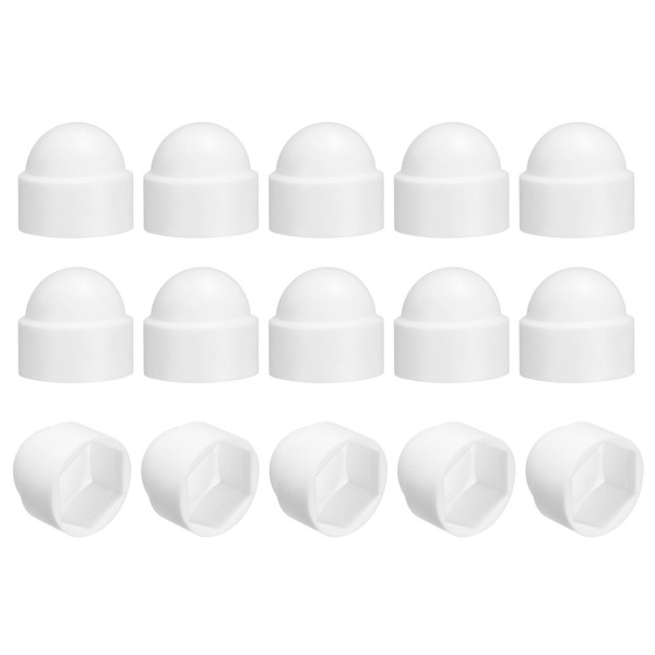 sourcing map 15Pcs Hex Nut Cover, M16x24x27mm Plastic Dome Nut