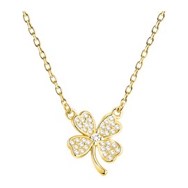 Sofia Milani - Women's Necklace 925 Silver with Zirconia Stones - Flower Pendant, Gold, Cubic Zirconia