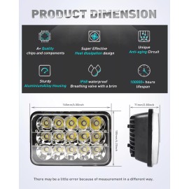 COLIGHT 4xBlack 4x6" Led Headlights Hi/Lo Beam fit 1980-1988 Oldsmobile Cutlass Ciera H4