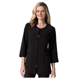 Maevn Smart Lab Coats - Ladies 3/4” Sleeve Lab Jacket (X-Large, Black)