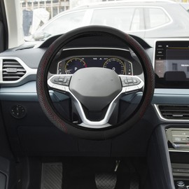 Zufoty - Funda para volante de coche, fundas universales de piel de microfibra, antideslizante, accesorios interiores de coche, para coche, SUV, camión, volante con un diámetro de 14.5 a 15 pulgadas