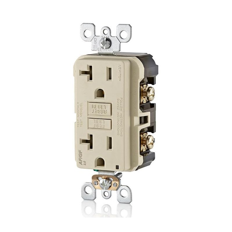 Leviton Dual-Function AFCI/GFCI Outlet, 20 Amp, Self Test, Tamper-Resistant with