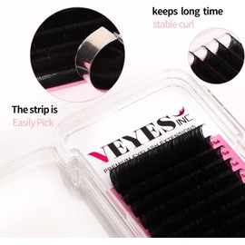 VEYES Classic Individual Lash Extensions 0.03-0.20 C/CC/D Curl 8-20mm Mixed & Single Length Volume Eyelashes Tray, Matte Black, Professional Supplies for Lash Techs (0.07 CC 11-16mm)