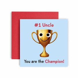 Huxters Birthday Cards for Men - You're a Champion Uncle Birthday Card for him - Funny Fathers Day Card for Uncle Fun Happy Birthday - 14.8cm (Uncle)