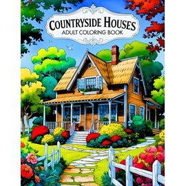 Countryside Houses Adult Coloring Book: Includes 38 Tranquil Illustrations of Rustic Farmhouses, Country Cottages, and Scenic Landscapes. A Great ... Mindful Coloring and Rural Life Enthusiasts.