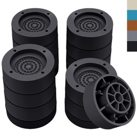 ANNKUT Furniture Risers 3 inch，Round Bed Risers Heavy Duty，Elevation in Heights 1, 2 or 3 Inch for Chair Table and Desk Legs Lifting，Adjustable Bed Lifts Risers(Pack of 4 Riser,Black)