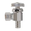 Eastman 04341LF Multi-Turn Angle Stop Valve 1/2 inch Crimpm PEX x 3/8 inch OD Comp, Chrome