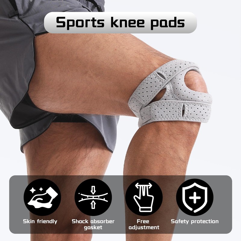 Longgaogao 2 Pack Adjustable Patellar Tendon Support Sleeves,Knee Pads with