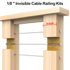BLIKA 20 Pairs 4"x4" Invisible Cable Railing Kit, 1/8" Invisible