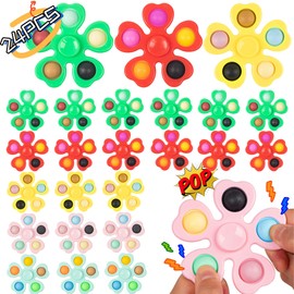 24 Pcs Fidget Spinners Bulk-Mini Pop Bubble Fidget Spinner Toys for Kids Teens Adults Birthday Party Favors,Return Gifts,Goodie Bags Stuffers,Party Games,Classroom Rewards Carnival Prizes