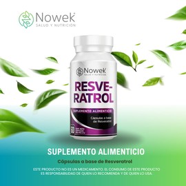 Nowek | Resveratrol | 60 Cápsulas | Suplemento Alimenticio | Ingredientes Naturales | No exceder dosis