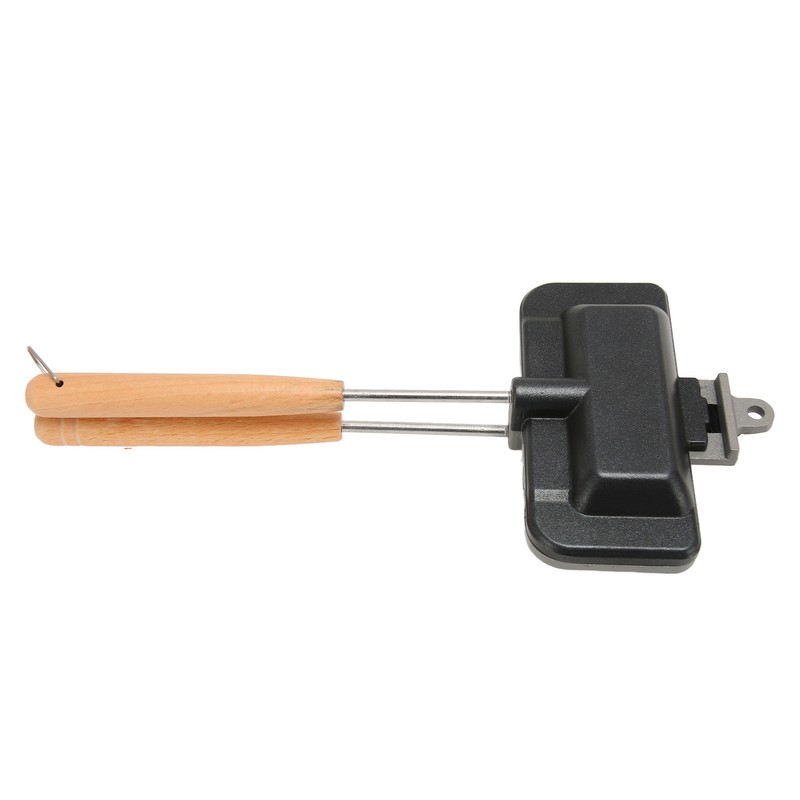 Double Sided Baking Pan Aluminium Alloy Frying Pan Wooden Handles