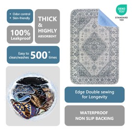 Qeils Washable Pee Pads, Reusable Puppy Pads Super Absorbent Leakproof Dog Training Pads, Non-Slip Wee Wee Pads for Crate, Floor, Potty Pads Feeding Mat Dog Pee 2 Pack 18"x30"