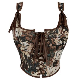 HinyBoeh Corset Tops for Women Vintage-Floral Bustier,Renaissance Camisole Flower Gothic-Bustier Shapewear Overbust