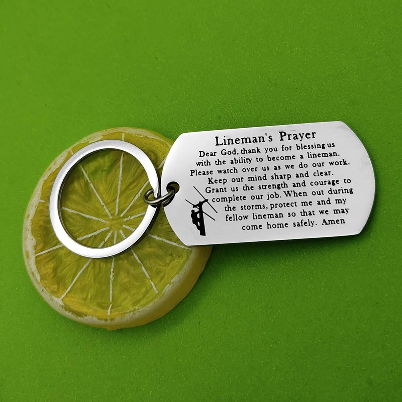 Father's Day Gift Lineman Gift Lineman Prayer keychain Gifts for
