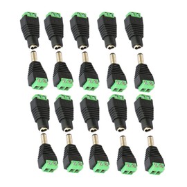 Yisanba 10 Pairs DC 5.5mm x 2.1mm Power Connector Male Female 12V Power Jack Plug for CCTV Camera