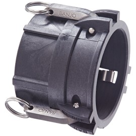 Banjo 400D Polypropylene Cam & Groove Fitting, 4" Female Coupler x NPT Female