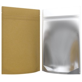 Mylar Style Barrier Bags – Zipper w/Heat Seal – 1000 Bags (Kraft/Clear, 1 Ounce - 6?x9.25?x2.33?)