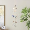 Deco 79 Ceramic Whale Handmade Ombre Windchime with Driftwood and