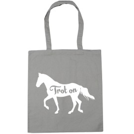 Hippowarehouse Trot On Horse Riding Tote Shopping Gym Beach Bag 42cm x38cm, 10 litres