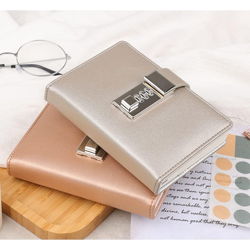 Keyed Notebook, Journal, Secret Notebook, Lock Password, Notebook, Diary, A7,