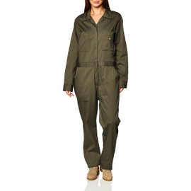 Dickies Women's Long Sleeve Cotton Twill Coverall, Moss, Large