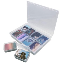 Yconbotr Trading Card Storage Box, 9 Pcs Plastic Box Compatible with Card Holder for Playing Cards, Deck Box for MTG, TCG, Yugioh, Sports Baseball Card Storage Box Hard Case Organizer