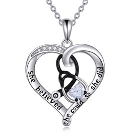 WINNICACA Nurse Gifts for Women Graduation for Nurses Female Sterling Silver Stethoscope Necklace April Birthstone Heart Jewelry for Doctor Medical Student She Believe She Could so She Did