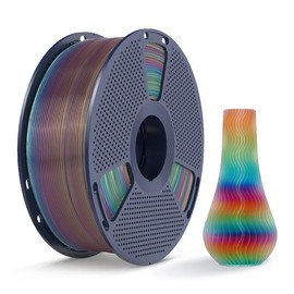 SUNLU PLA Rainbow Filament Silk PLA+ Rainbow Filament 3D Printer Filament Multicolor 3D Printer Filament for Easter, Christmas & Small Business (Smooth Color Change 8m/Color, 1kg 330m:_Transparent Rainbow-04