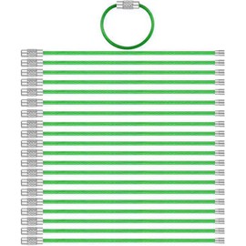 20 PCS Stainless Steel Loops,Key Chain,Keyrings(0.078 * 5.9 in,Green)