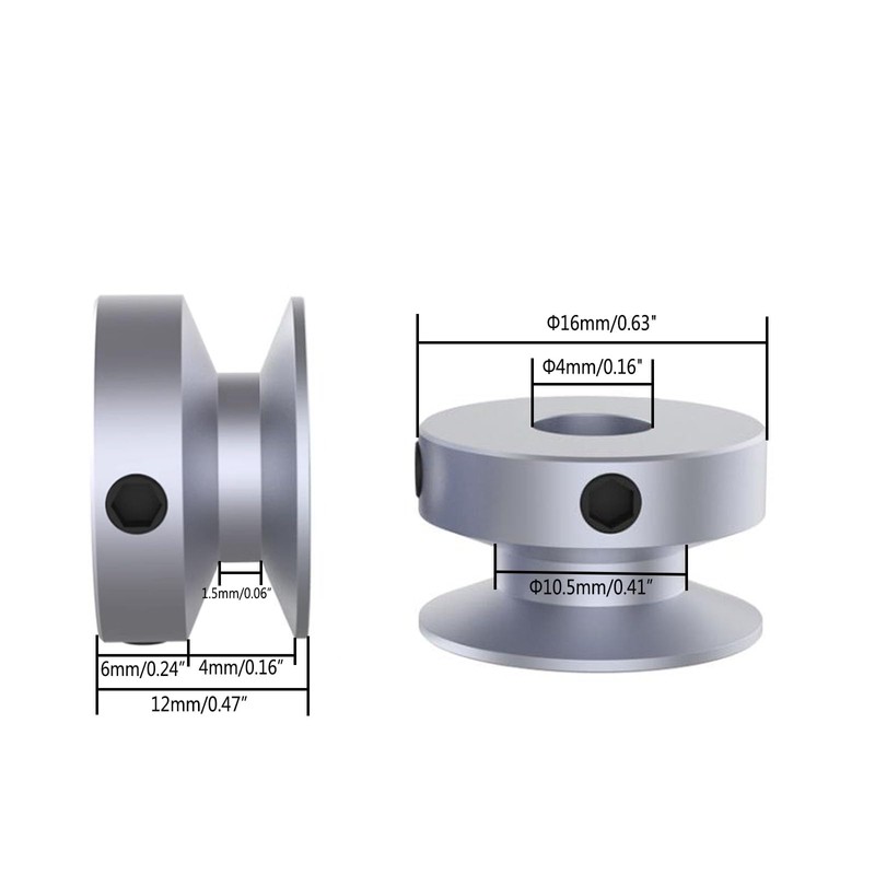 CHANCS 16mm Single Groove Pulley 4mm Fixed Bore Pulley for