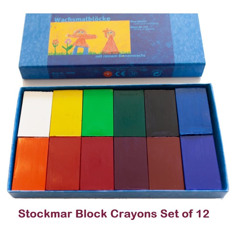 STOCKMAR Beeswax Pencils, Set of 12 Blocks in Cardboard by