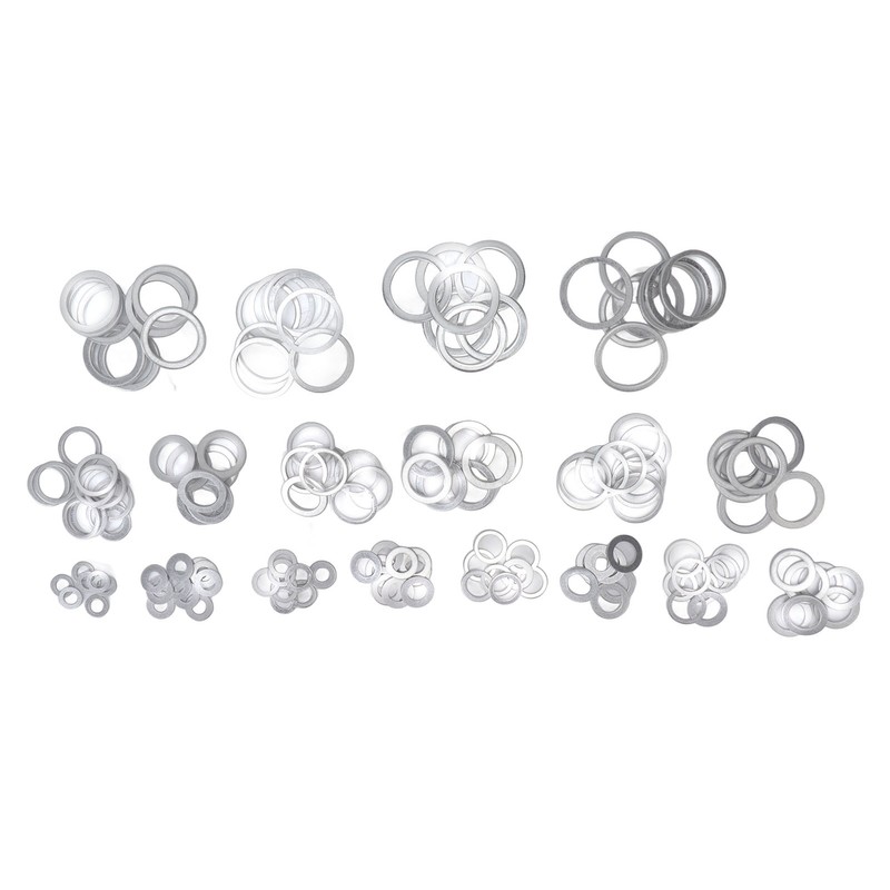 470Pcs Sealing Washer Aluminum Alloy Round Flat Washer Assortment Kit