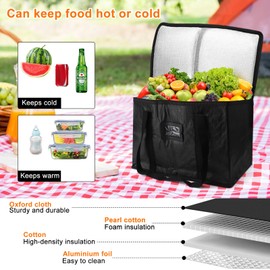 43 x 30 x 31 cm Cool Bag, Large, Foldable Insulated Bag, Thermal Bag, Cool Bag Car, Cool Bags & Boxes, Cool Bag, Foldable Cool Bag for Picnics, Camping, Beaches, BBQ, Travel