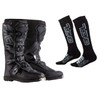 O'NEAL Element Boots with Pro MX Socks Combo (Black, 11)