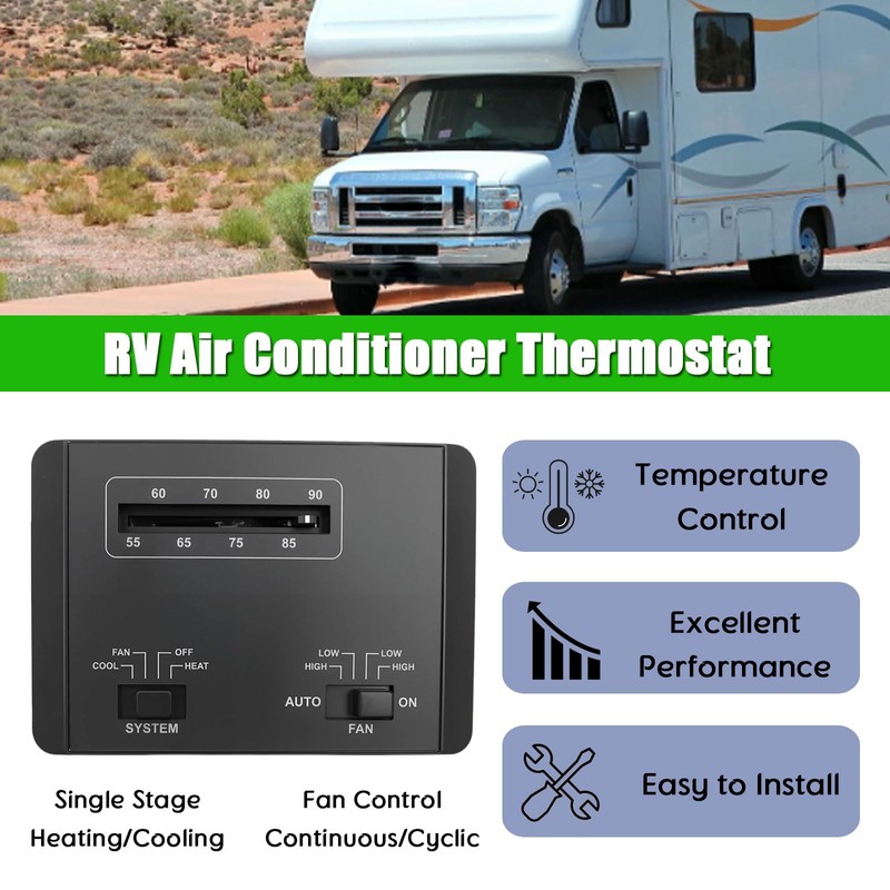 RV Thermostat Single Stage Heat/Cool Compatible with Coleman Mach RV