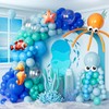 139 pcs Under the Sea Balloons Arch Kit, Blue Teal