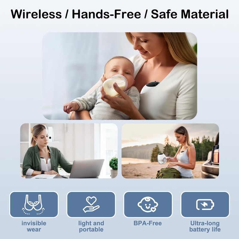 Electric Breast Pump, 4 Modes and 12 Levels, Handsfree Breast