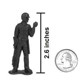 TimMee Processed Plastic SWAT Police Black Blue Tim Mee Army Men Figures 1:30 US